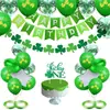 Set de Decoración de Fiesta Temática de Primer Cumpleaños Irlandés Transfronterizo St. Bandera de Globo Tema de Patrick