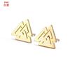 Pendientes triangulares huecos geométricos con personalidad vikinga nórdica, venta al por mayor, suministro de comercio exterior