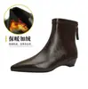Botines cortos estilo Martin de punta para mujer, nuevo estilo otoño e invierno, cómodos para los pies, tacón grueso de altura media, cierre trasero, botines cortos que estilizan