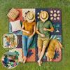 Tapete de Piquenique Impermeável e à Prova de Umidade Fino Respirável Passeio de Primavera Estilo Camping Parque ao Ar Livre Tapete de Gramado Portátil Tapete de Praia