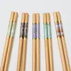 Palillos domésticos de alta gama hechos de nanobambú carbonizado, sin pintura, sin cera, resistentes al moho, juego de 10 pares, palillos de bambú carbonizado profundo, palillos de bambú "Shishi Ruyi"