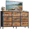 Cómoda Sencilla para Sala de Estar del Hogar, Gabinete de Almacenamiento Multifuncional para Dormitorio, Gabinete de Almacenamiento Multicapa de Tablero de Partículas con Cajones, Mueble de TV