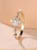 Anillo de copo de nieve de estilo europeo y americano transfronterizo, totalmente incrustado de diamantes, con un exquisito diseño calado, un anillo elegante para mujer