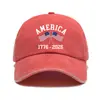 Gorra de Espíritu del 250º Aniversario de la Declaración de Independencia de Estados Unidos, Gorra de Béisbol con Estampado Vintage Lavado, Gorra de Sol para Exteriores
