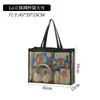 Bolsa de praia em rede, grande capacidade, design transparente, adequada para natação e artigos de higiene pessoal, portátil, com alça e uma cesta de drenagem para guardar roupas e outros itens