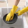 Guantes Domésticos de Goma para Lavandería y Limpieza, Resistentes al Desgaste, Antideslizantes, Impermeables de Alta Densidad, Guantes para Lavar Platos de Color Goma