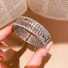 Pulsera redonda de malla retro estilo francés con circonita cúbica, una pieza de joyería lujosa y elegante, un accesorio simple y moderno que complementa cualquier atuendo, diseñada para mujeres