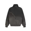 Ropa para Hombre Jia Yiku 2026 Otoño Retro Americano Sudadera Degradada Lavada con Cremallera y Diseño Desconstruido Chaqueta Irregular