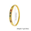Novo Bracelete Dourado Banhado a Cobre com Flor de Zircônia Colorida, Bracelete Joker Fofo, Outlet de Fábrica