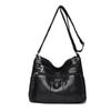 Bolso de Hombro para Mujer Exportación Cuero Suave Moda Simple Doble Capa Bolso Cruzado Estilo Coreano Madre de Mediana Edad Bolsito de Cuero Lavado