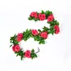 Cubierta de Conducto de Aire Acondicionado para Sala de Estar de Ratán Envuelta Alrededor de Rosa de Techo de Plástico Hojas de Vid Artificiales 45 Cabezas de Rosa Flores Falsas