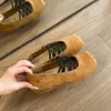 Zapatos planos de encaje estilo francés con cordones para mujer, modelo nuevo de otoño 06, zapatos Mary Jane de suela suave para combinar con faldas, adecuados para ir al trabajo