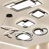 Lámpara de techo minimalista italiana para sala de estar, accesorio de iluminación principal simple y elegante de 6 piezas para dormitorio, paquete combinado para toda la casa, aluminio y otros materiales de hierro