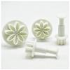 Juego de 4 piezas de molde para repujado de azúcar Daisy herramienta para suplemento alimenticio para bebés patrón de moldeo de primavera molde para galletas de pan al vapor