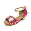 Zapatos de baile latino para niños, nuevos, de suela blanda, cómodos, de satén, de tacón bajo, para practicar baile, de tacón alto.