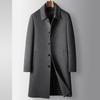 Chaqueta cortavientos informal de lana de doble cara para hombre, otoño e invierno, de longitud media, con forro de plumón de ganso extraíble, para jóvenes, de negocios