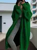 Nuevo suéter casual cruzado de longitud media para mujer, otoño e invierno, ajuste holgado, chaqueta cárdigan de punto versátil para mujer de talla grande
