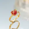 Novo Anel de Cobre com Zircônia Micro-Incustada Estilo Ins de Nicho Europeu e Americano para Mulheres, Vários Anéis Abertos Ajustáveis de Luxo Leve com Zircônias