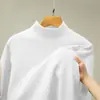 Camiseta térmica masculina de outono e inverno, camiseta de manga comprida, top de outono com gola alta, roupas masculinas de marca moderna, vestuário masculino de alta qualidade