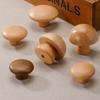 Tirador de Cajón de Hongo de Madera Log Japonés Redondo Madera Agujero Único Gabinete Puerta de Armario de Madera Habitación Infantil Tirador de Madera Maciza