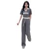 Conjunto Feminino Moderno de 5 Cores Coreano Transfronteiriço 2026 Nova Moda Top Curto com Decote em V e Calça Wide Leg Conjunto de Duas Peças