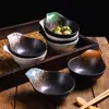 Plato de cerámica para condimentos estilo japonés vajilla de cocina sushi snack creativo plato pequeño con asa plato para salsa para hot pot venta al por mayor
