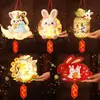 Festival do Meio Outono Crianças DIY Lanterna Feita à Mão Lanterna Brilhante Forma de Coelho Lanterna de Flor Decoração Estilo Chinês Lanterna de Mão para o Festival do Meio Outono