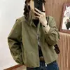 Chaqueta de estilo retro, corte holgado, cuello alto para mujer, nueva colección de otoño 2026, top corto, chaqueta de trabajo, atuendo de otoño