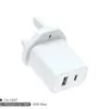 Comercio Exterior Transfronterizo Ukca Carga Rápida Doble Protocolo 20W/25W A+C Compartido Qc3.0 Estándar Británico Cargador de Doble Puerto