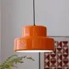 Lustre de sala de jantar laranja estilo nórdico de meados do século, mesa de jantar laranja estilo japonês criativa, luminária pendente Bauhaus para sala de jantar