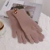 Guantes para Mujer Invierno Lana Lindos Tejidos Estilo Coreano Sin Dedos Pantalla Táctil Protección contra el Frío Estilo Harajuku Guantes de Moda