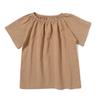 2024 ins transfronterizo color sólido algodón y lino manga corta para niños ropa de verano para bebés de manga corta con cuello redondo cómoda transpirable para niñas