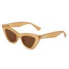Gafas de sol de gelatina nuevas europeas y americanas de ojo de gato a la moda, gafas de sol oceánicas modernas de color beige para mujer
