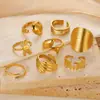 Europa e Estados Unidos estilo ins popular aço inoxidável abertura anel irregular temperamento alto senso 18K ouro não desbota anel
