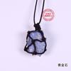 Mar de China Oriental Natural Tejido a Mano Cristal Crudo Gema Bolsita de Red Colgante de Partículas Grandes Joyería Collar de Energía Amatista