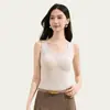 Colete Quente de Malha com Decote V Sexy Slim Fit Peça Única Sem Sutiã Embutido Respirável e Confortável 8893