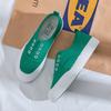 Mocassins slip-on com elástico xadrez pied-de-poule sapatos brancos com IVA baixo 2021 novos tênis de lona para estudantes tênis de skate de verão para mulheres