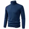 2026 Nuevo Suéter de Punto de Invierno Transfronterizo para Hombre Ajustado de Cuello Alto Ropa de Punto Talla Grande Moda Casual Camisa Base