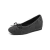 211A-7 Aumento de Altura Interior 5cm~Arco Cuadrado Retro Zapatos Planos Piel Gamuza Francesa Slip-On Zapatos Peludos