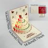 Tarjeta de felicitación creativa con diseño de polvo dorado y luz musical, ideal como regalo de cumpleaños, tarjeta de felicitación estéreo, tarjeta de bendición para pastel en 3D