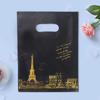 Bolsa de plástico para tienda de ropa, venta al por mayor, con estampado de dibujos animados de flores, cuatro dedos, portátil, para compras, regalo