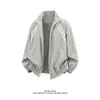 Chaqueta de rayas con cuello mao estilo retro americano para hombre, negra, ligera, transpirable, protectora del sol, chaqueta de béisbol casual deportiva para exteriores, algodón