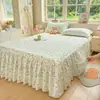 Saia de Cama Estilo Nova Princesa 2026, Peça Única, Algodão Puro, Cobertura de Cama à Prova de Poeira, Capa de Colchão Estilo Saia de Cama, Escondendo Lençol de Cama