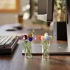 Artesanato Requintado Tulipa Vidro Flor Pura Feito à Mão Arranjo de Flores Artificiais Flor Preservada Arte Criativa Ornamento de Mesa