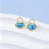 Aretes de perlas de agua dulce naturales con turquesa, aretes de alta gama, accesorios para orejas, joyería al por mayor nuevo estilo verano 2026