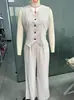 2025 Venta Caliente Transfronteriza Europea y Americana Nueva Moda Chaleco Pantalones Collage Empalme Algodón y Lino Traje Casual