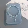 Novo Bracelete da Sorte Flor de Pessegueiro para Mulheres, Design de Nicho Ins Pulseira Luar, Luxo Leve Versátil Estiloso Presente para Estudante