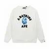 Marca de moda transfronteriza de comercio exterior BAPE sudadera con capucha de punto para hombre, otoño e invierno, manga larga, estampado de letras, holgada, cuello redondo