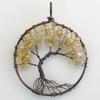 Colgante de árbol de la vida redondo de bronce con gema de grava de cristal, venta al por mayor de joyería de comercio exterior transfronterizo de Amazon y eBay