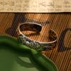 Pestillo de diamante plateado de cobre puro pulsera con patrón de hierba Tang apertura pulsera de hombre retro generosa cara ancha estilo étnico de moda venta al por mayor